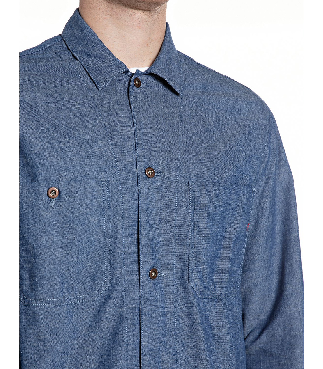 シャンブレーオーバーシャツ（セットアップ） 詳細画像 ブルー 3